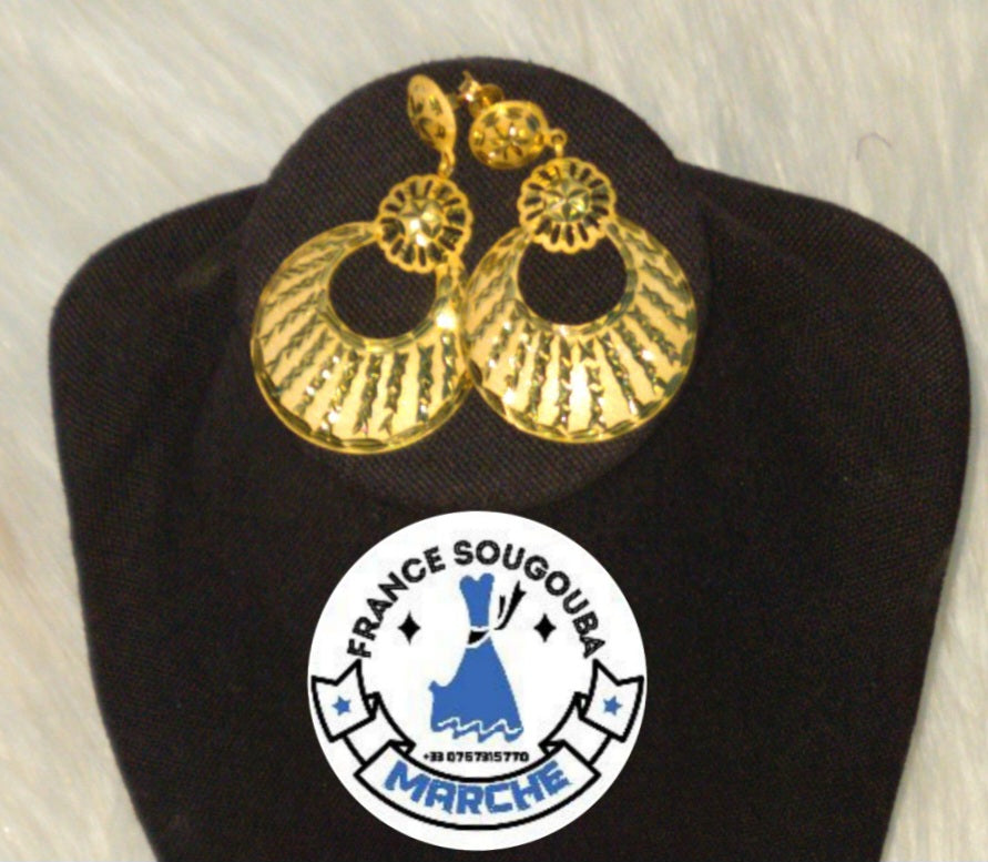 Boucles argent trempé Or 9.2g